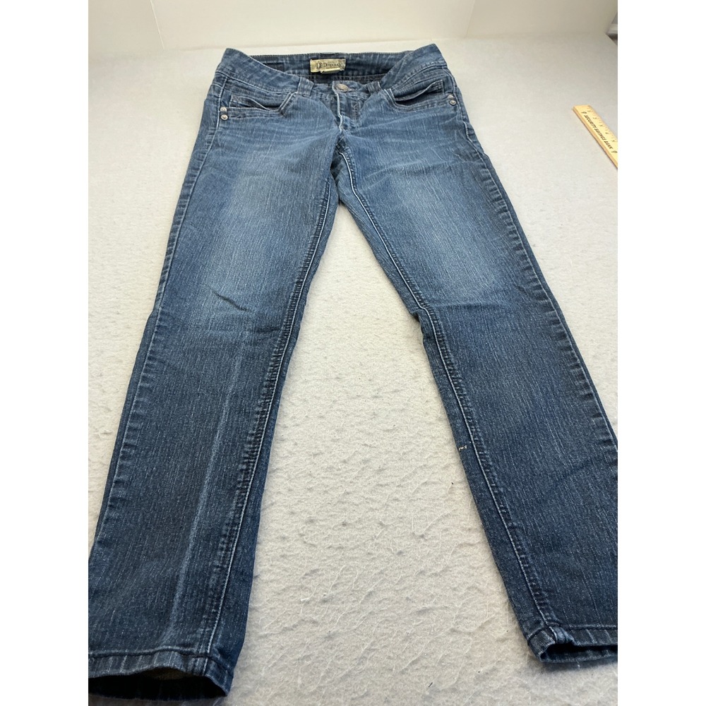Democracy Vintage Skinny Jeans Blue Denim Low Rise Stretch Size 8 Casual